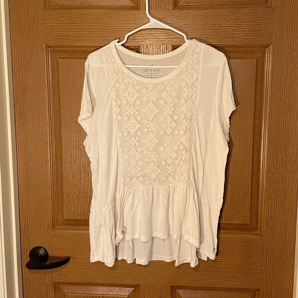 White peplum top from American Eagle size XL